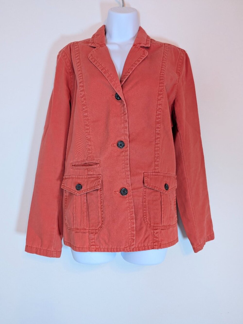 Eddie Bauer Vintage Coral Cotton Utility Jacket Size L